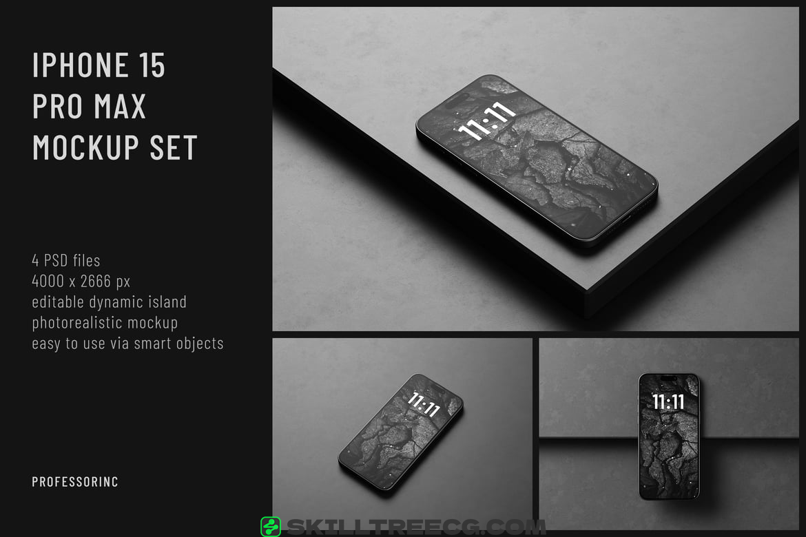 iPhone 15 Pro Max Mockup Set（173557）-技能树